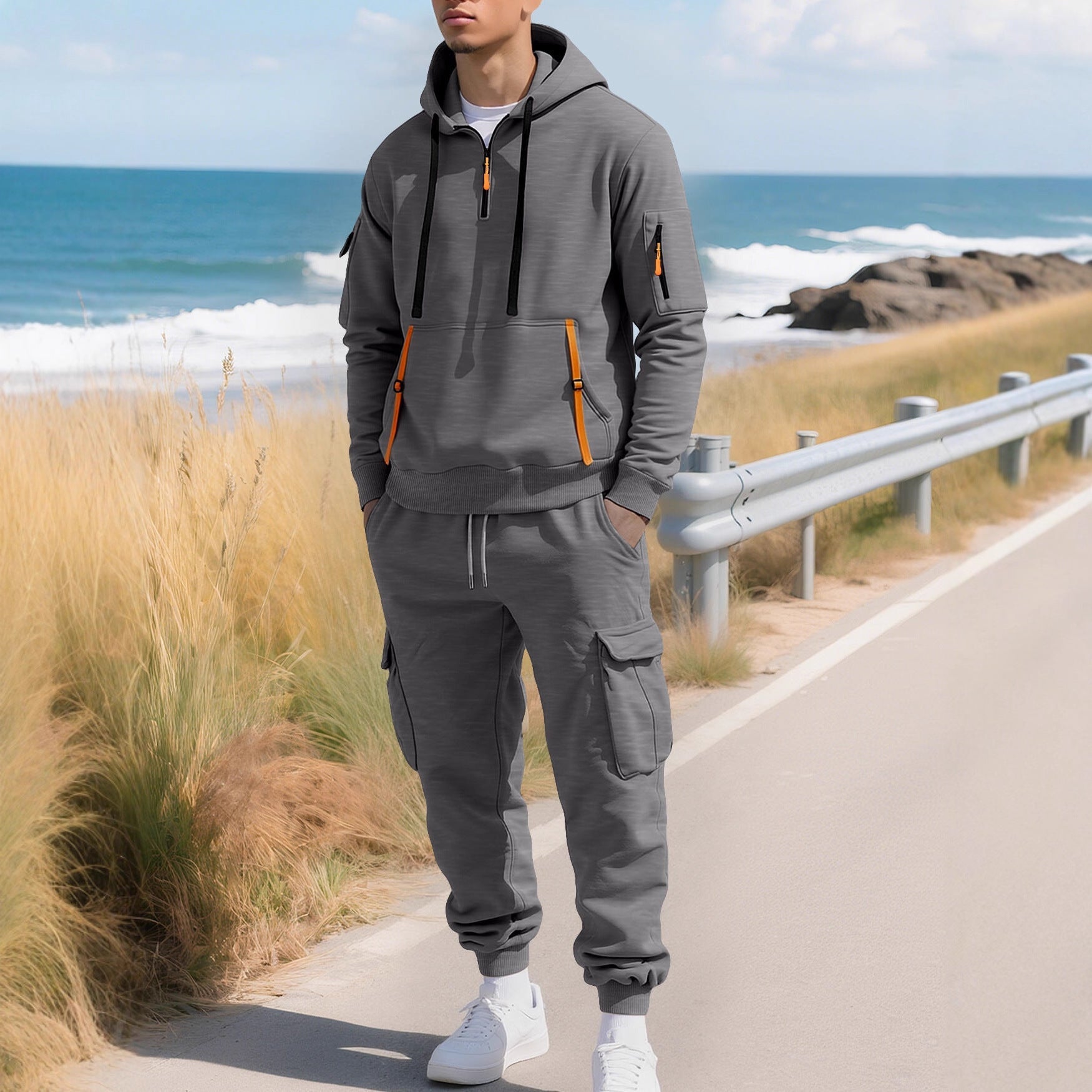 Men's Autumn/Winter Hooded Casual Sports Suit