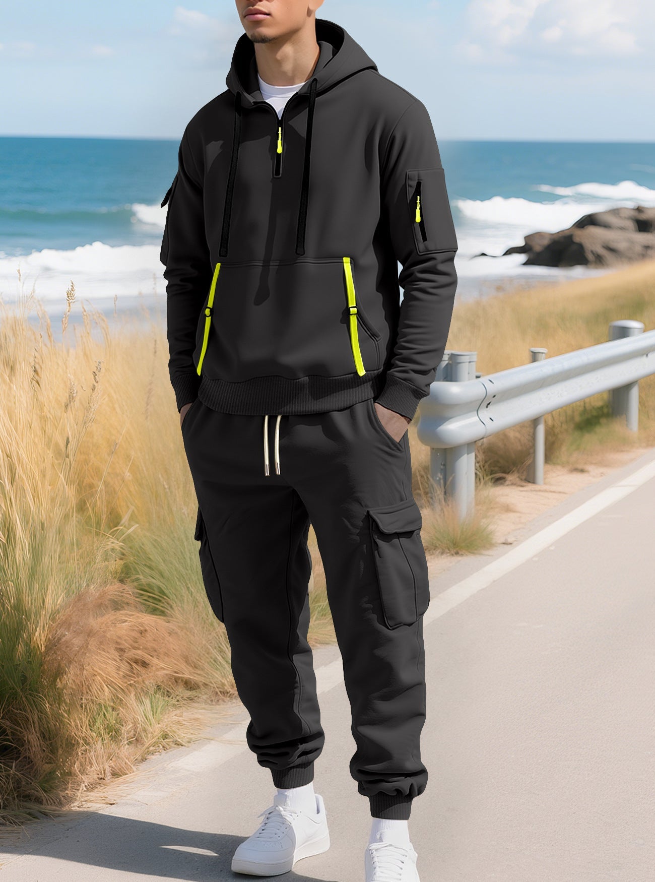 Men's Autumn/Winter Hooded Casual Sports Suit