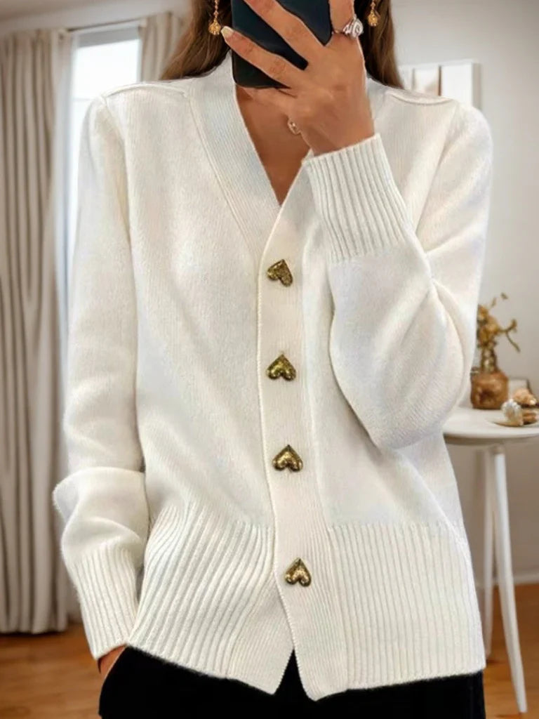 Heart-shaped button cardigan
