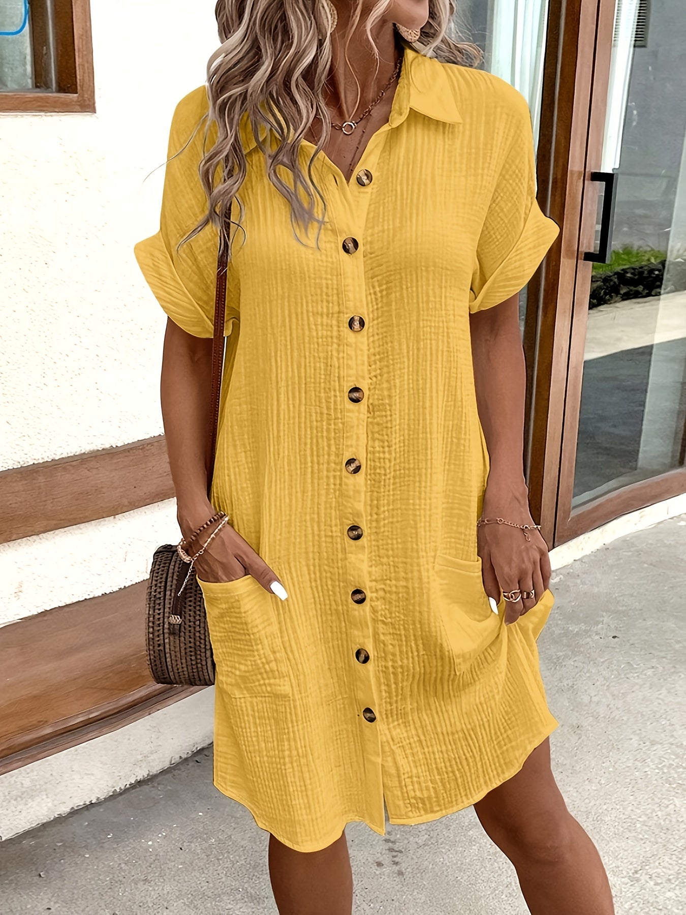 Button-Front Shirt Dress – Classic, Clean, Confident