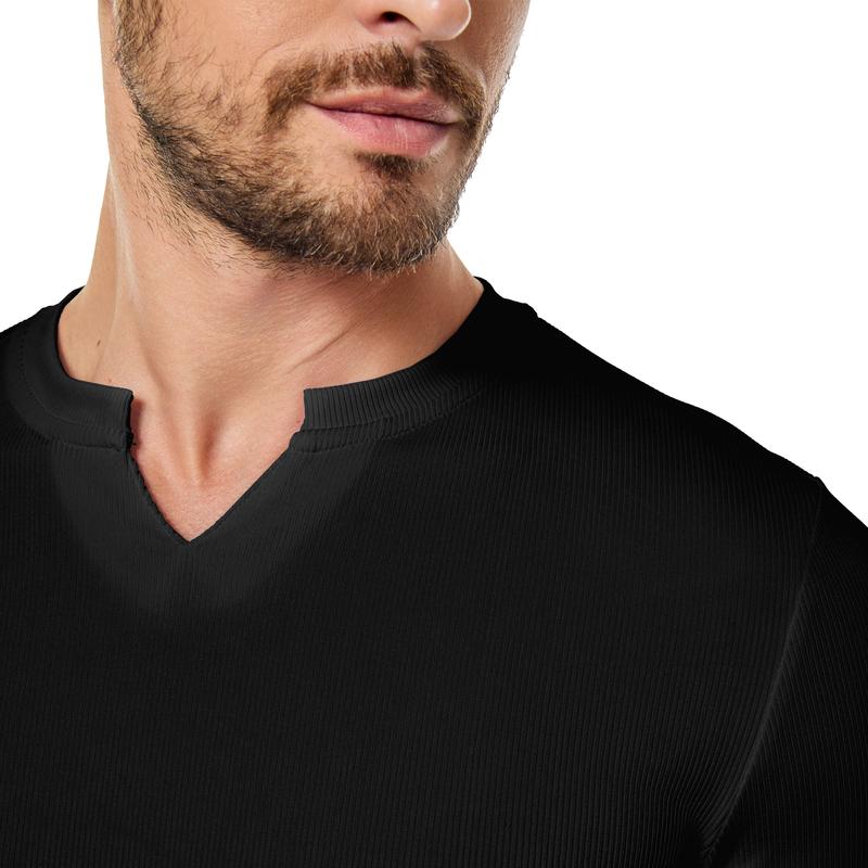 V-neck long-sleeved men's fitness sports top
