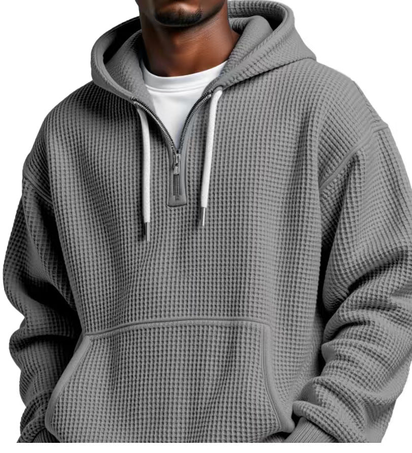 Winter Men's Solid Color Hooded