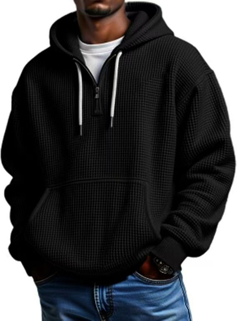 Winter Men's Solid Color Hooded