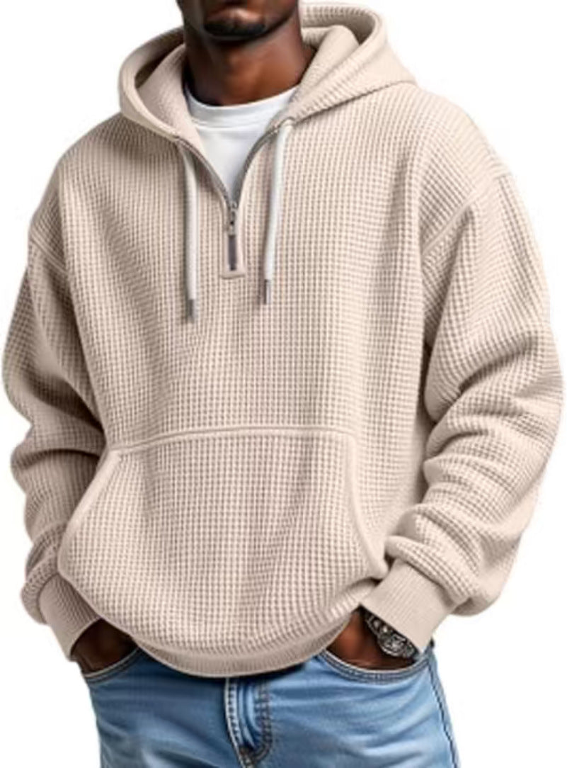 Winter Men's Solid Color Hooded