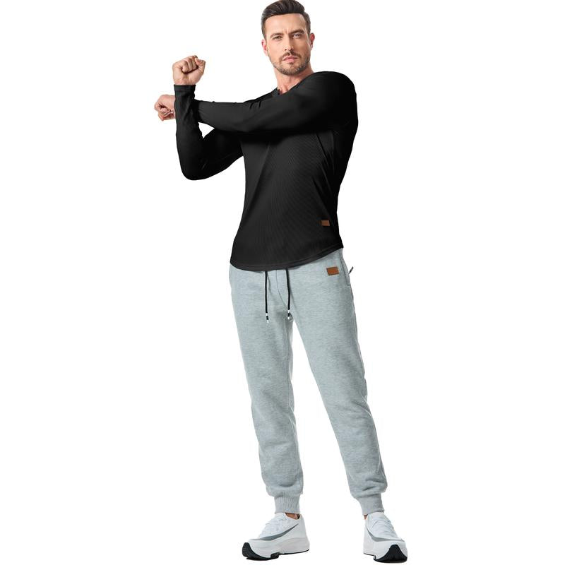 V-neck long-sleeved men's fitness sports top