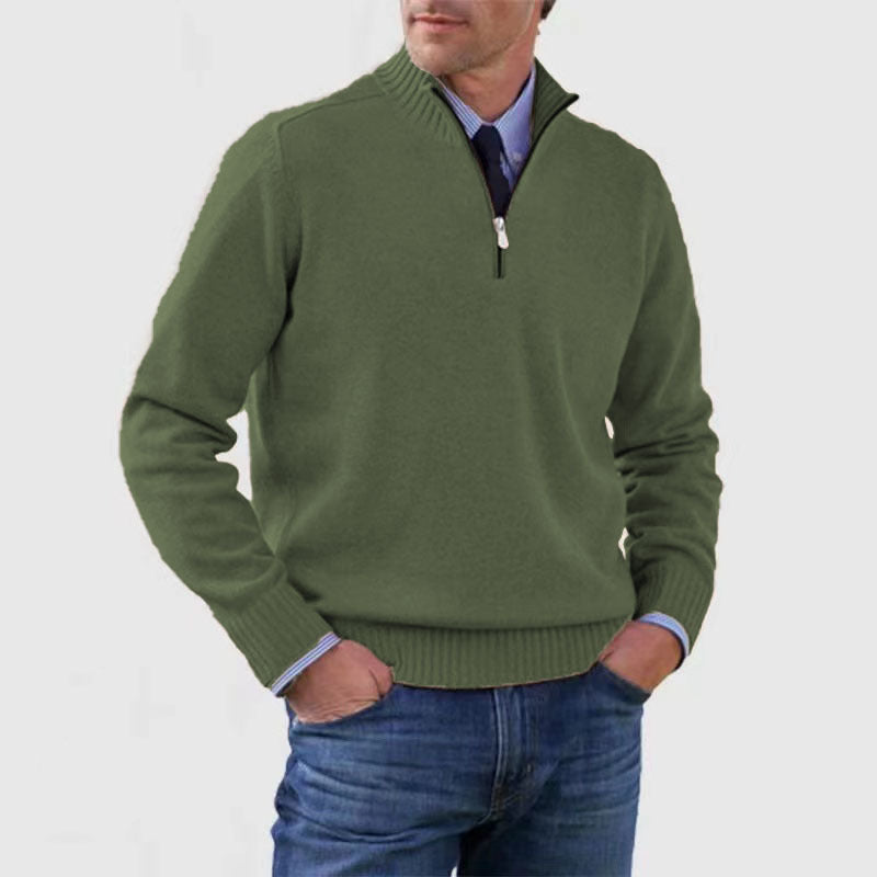 High-neck zippered sweater