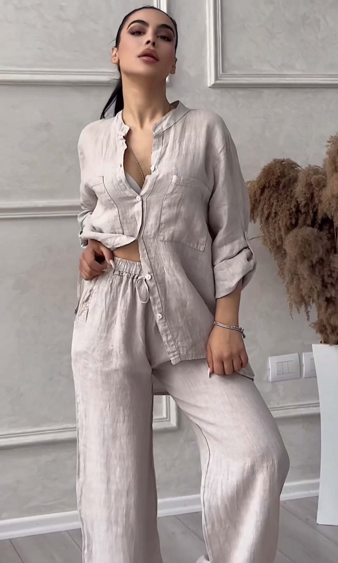 Stylish linen suit