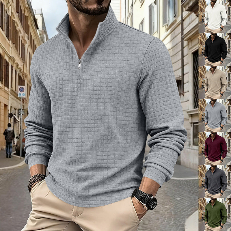 Men's jacquard pullover sweatshirt
