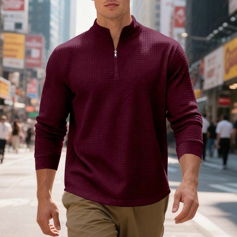 Men's jacquard pullover sweatshirt